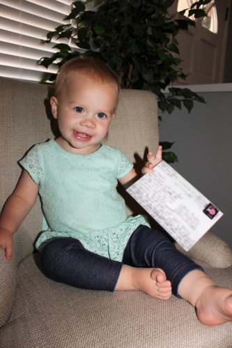 Claire's Auntie Megan started a new tradition of sending a postcard when she visits a new place. Her first postcard arrived from Canada and Claire was so excited!!