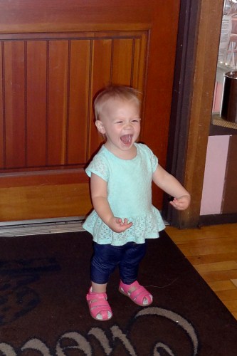 Claire's reaction when she entered her first ever candy store. No joke! It quite possibly might have been the best moment of her life. She dances in place, lifted her arms, and laughed uncontrollably and it was the most adorable thing IN THE WORLD!