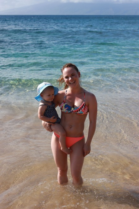 Mommy and Claire on Ka'anapali Beach