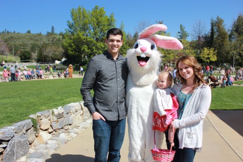 She was soo happy to be with the bunny